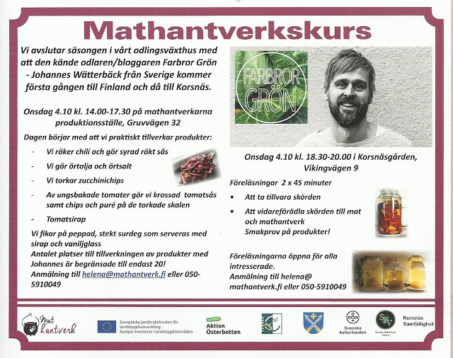 Farbror Grön i Finland – Mathantverkskurs