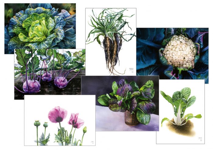 Bilder på posters. Ätbara växter från boken Flera fingrar gröna