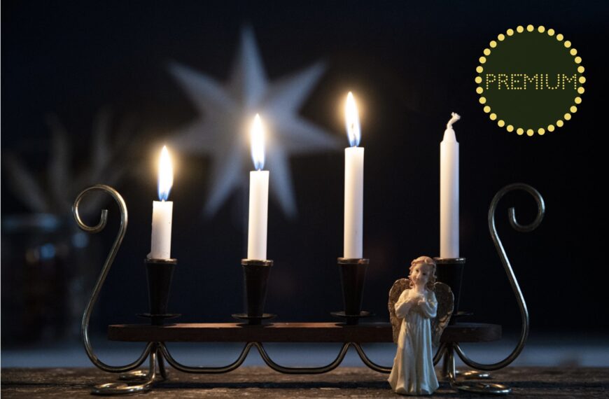 3:e advent – julpyssla krans, ljuslyktor och egna doftljus